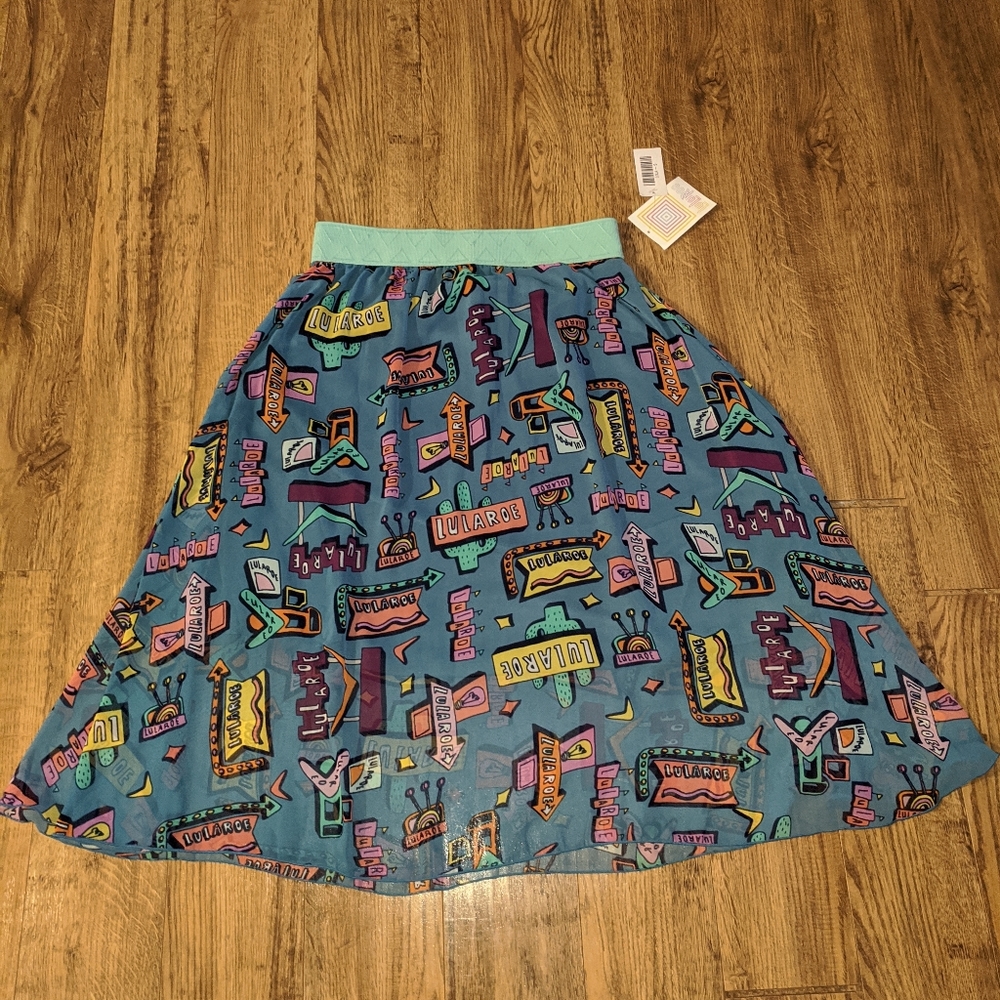 Lularoe Small Road Sign Lola Skirt - Picture 4 of 6